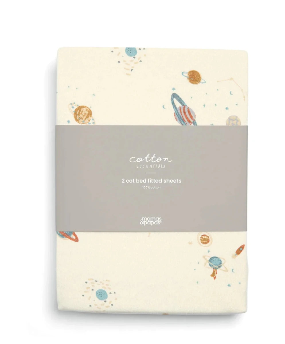 Cotbed Fitted Sheets (Pack of 2) - Planet/Blue Star | Sheet bed | Mamas & Papas for Mamas & Papas LB - Furniture & Nursery