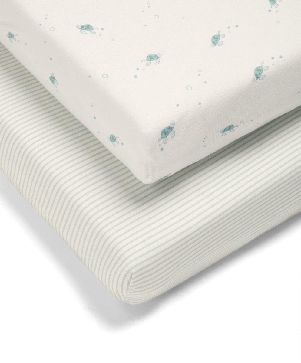 Cotbed Fitted Sheets Pack of 2 - Turtle | Nursery Bedding | Mamas & Papas for Mamas & Papas LB - Furniture & Nursery