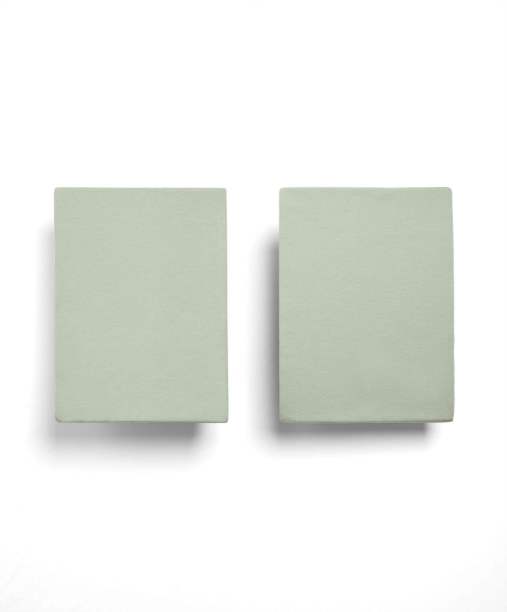Cotton Essentials Cotbed Fitted Sheets Pack of 2 - Sage | Nursery Bedding | Mamas & Papas for Mamas & Papas LB - 6hr