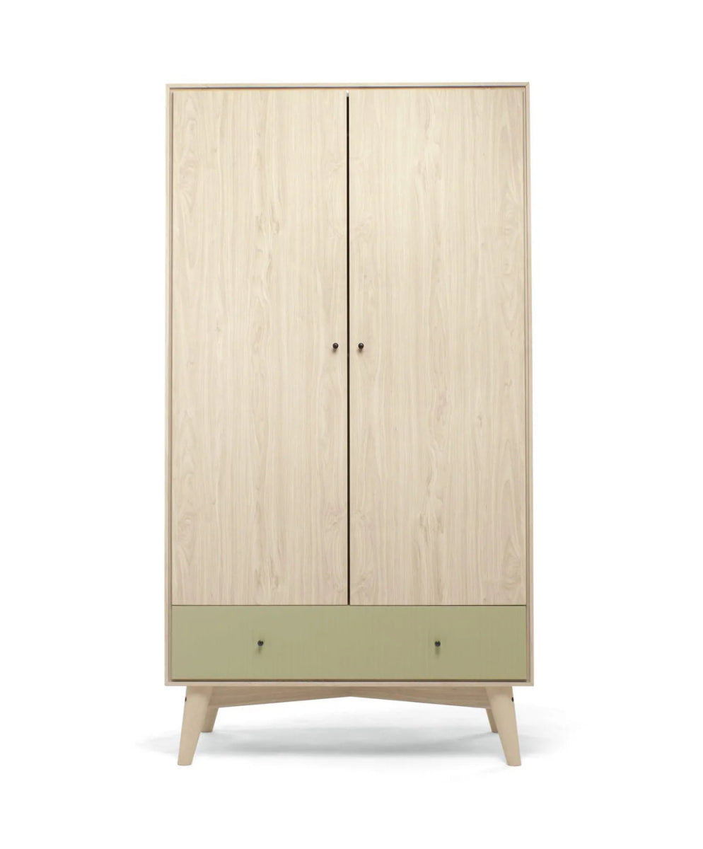 Coxley Wardrobe - Natural/ Olive Green | Wardrobe | Mamas & Papas for Mamas & Papas LB - Furniture & Nursery
