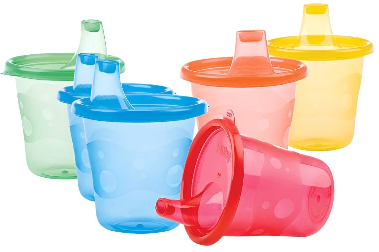 Cup Set with Free Flow Spout 210ml 9m+ Pack of 6 | Cup | Nuby for Mamas & Papas LB - 6hr