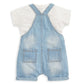 Denim Dungarees & White T Shirt - 2 Piece Set | Set | Mamas & Papas for Mamas & Papas LB - 6hr