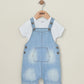 Denim Dungarees & White T Shirt - 2 Piece Set | Set | Mamas & Papas for Mamas & Papas LB - 6hr