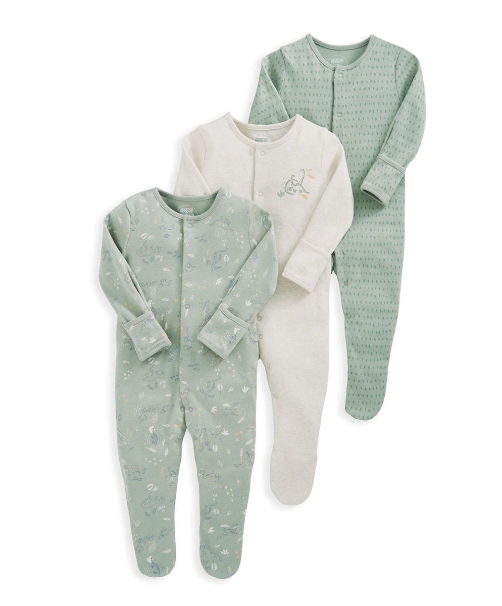 Dino Sleepsuits (Set of 3) | Sleepsuit | Mamas & Papas for Mamas & Papas LB - 6hr