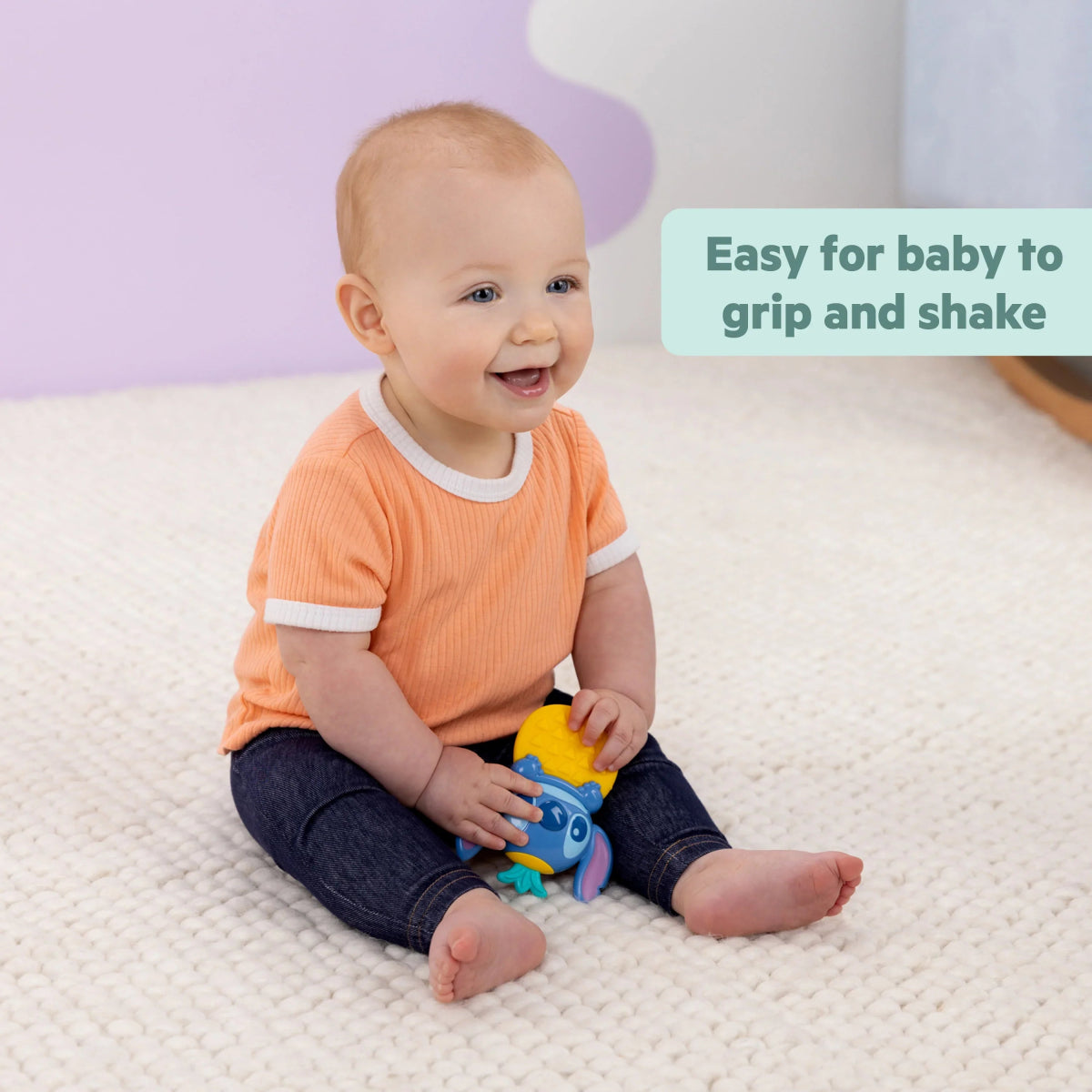 Disney Baby Stitch Tropical Teethe Rattle & Teether | Teether | Ingenuity for Mamas & Papas LB - Activity & Sensory Toys