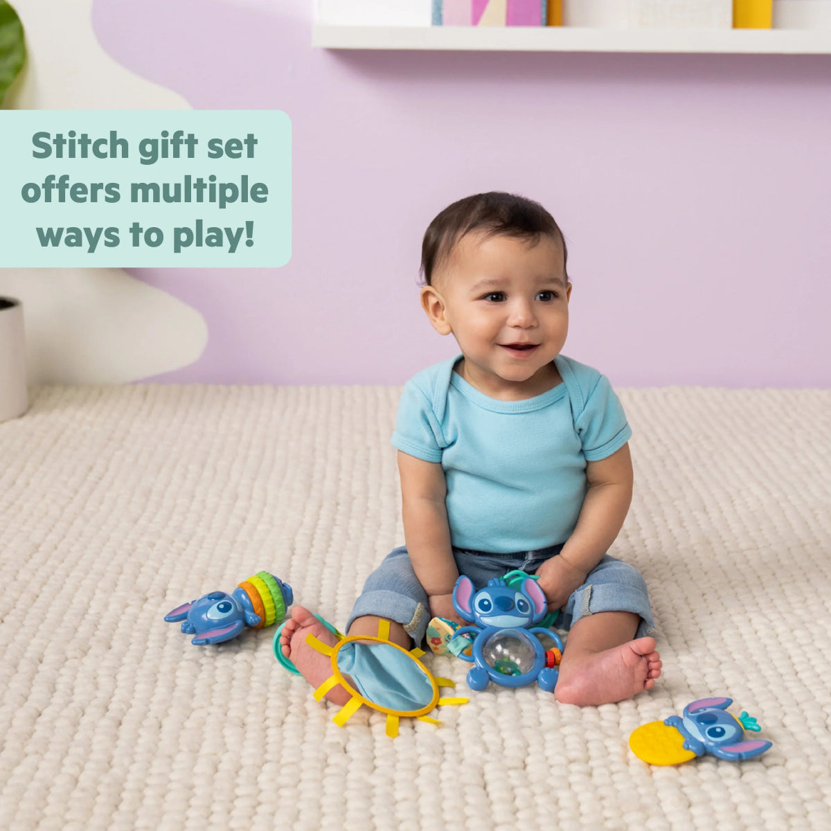 Disney Baby Stitch Tropical Treasures Gift Set, For Newborns & Up | Gift Set | Ingenuity for Mamas & Papas LB - Activity & Sensory Toys