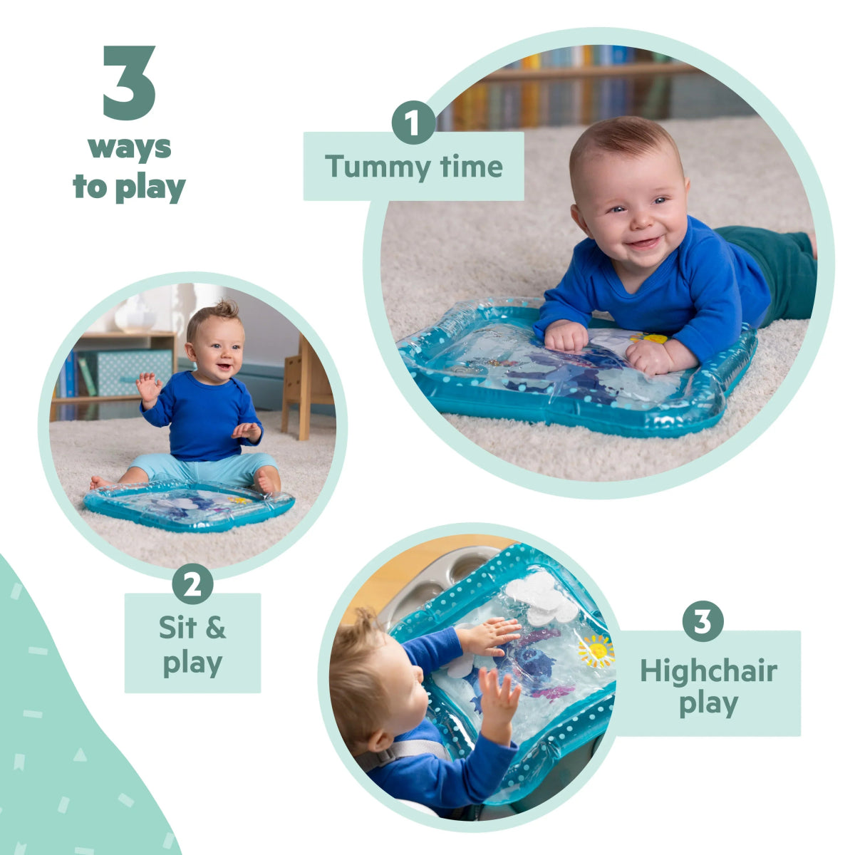 Disney Baby Stitch Water Mat Making Waves Baby Play Mat | Water Mat | Bright Starts for Mamas & Papas LB - 6hr