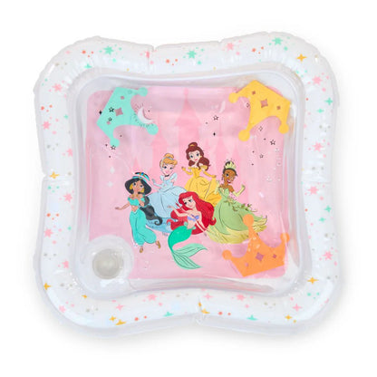 Inflatable water play mat with clear center and pink princess scene