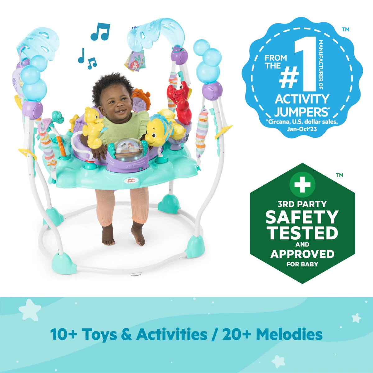 Disney Baby The Little Mermaid Sea of Activities Jumper | Jumper | Bright Starts for Mamas & Papas LB - Activity & Sensory Toys