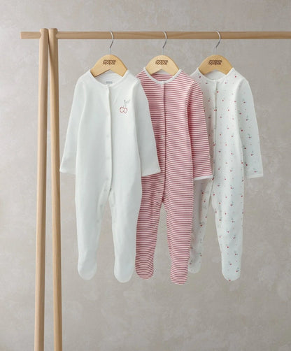 Ditsy Cherry Sleepsuits (Set of 3) | Sleepsuit | Mamas & Papas for Mamas & Papas LB - 6hr