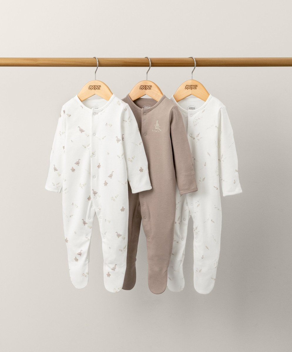 Down By Lake Sleepsuits (Set of 3) | Sleepsuit | Mamas & Papas for Mamas & Papas LB - 6hr