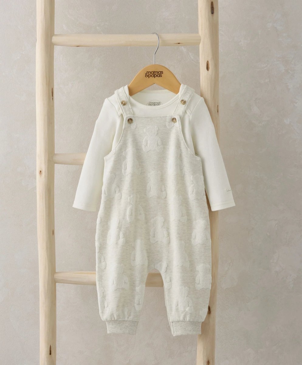 Dungarees & Bodysuit Outfit Set - Teddy Bear | Set | Mamas & Papas for Mamas & Papas LB - 6hr