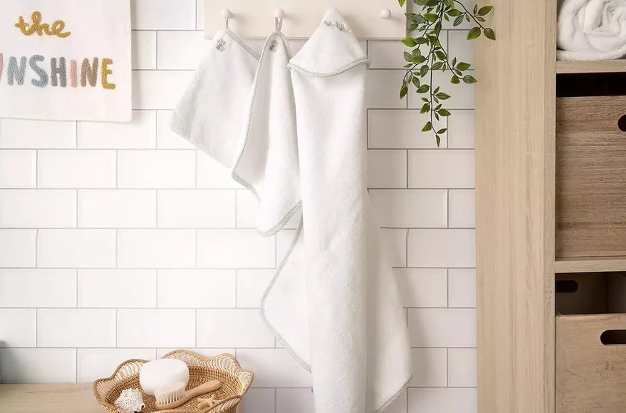 Elephant Print Baby Towelling Set Pack of 3 | Bath Towel | Mamas & Papas for Mamas & Papas LB - Baby Changing & Hygiene