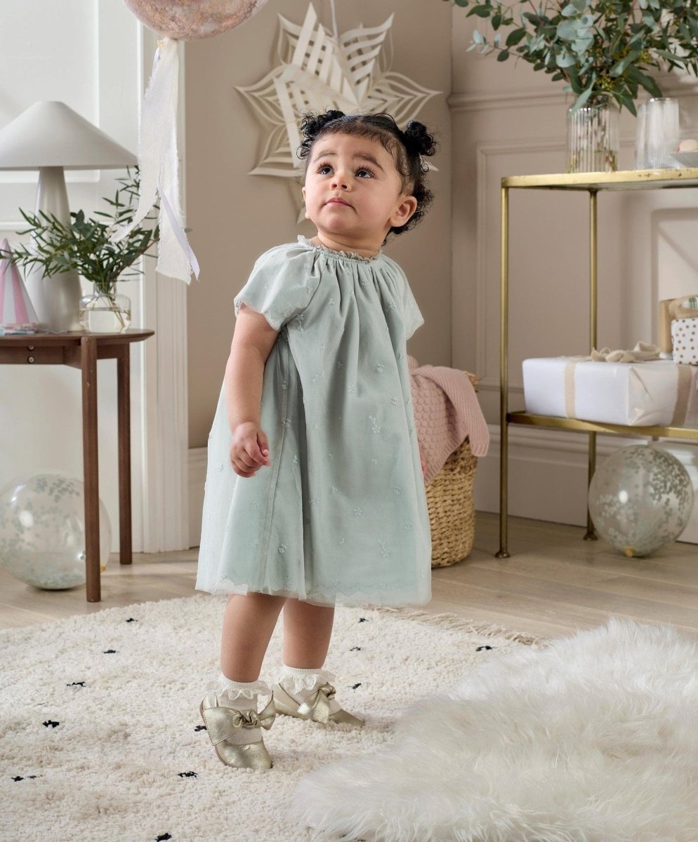 Embroidered Dress - Green | Dress | Mamas & Papas for Mamas & Papas LB - 6hr