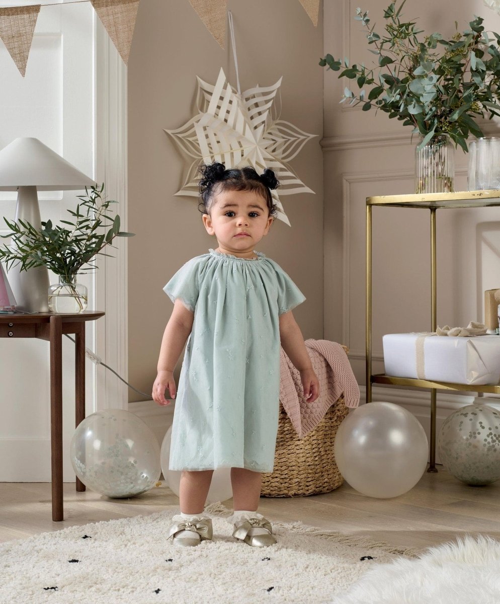 Embroidered Dress - Green | Dress | Mamas & Papas for Mamas & Papas LB - 6hr