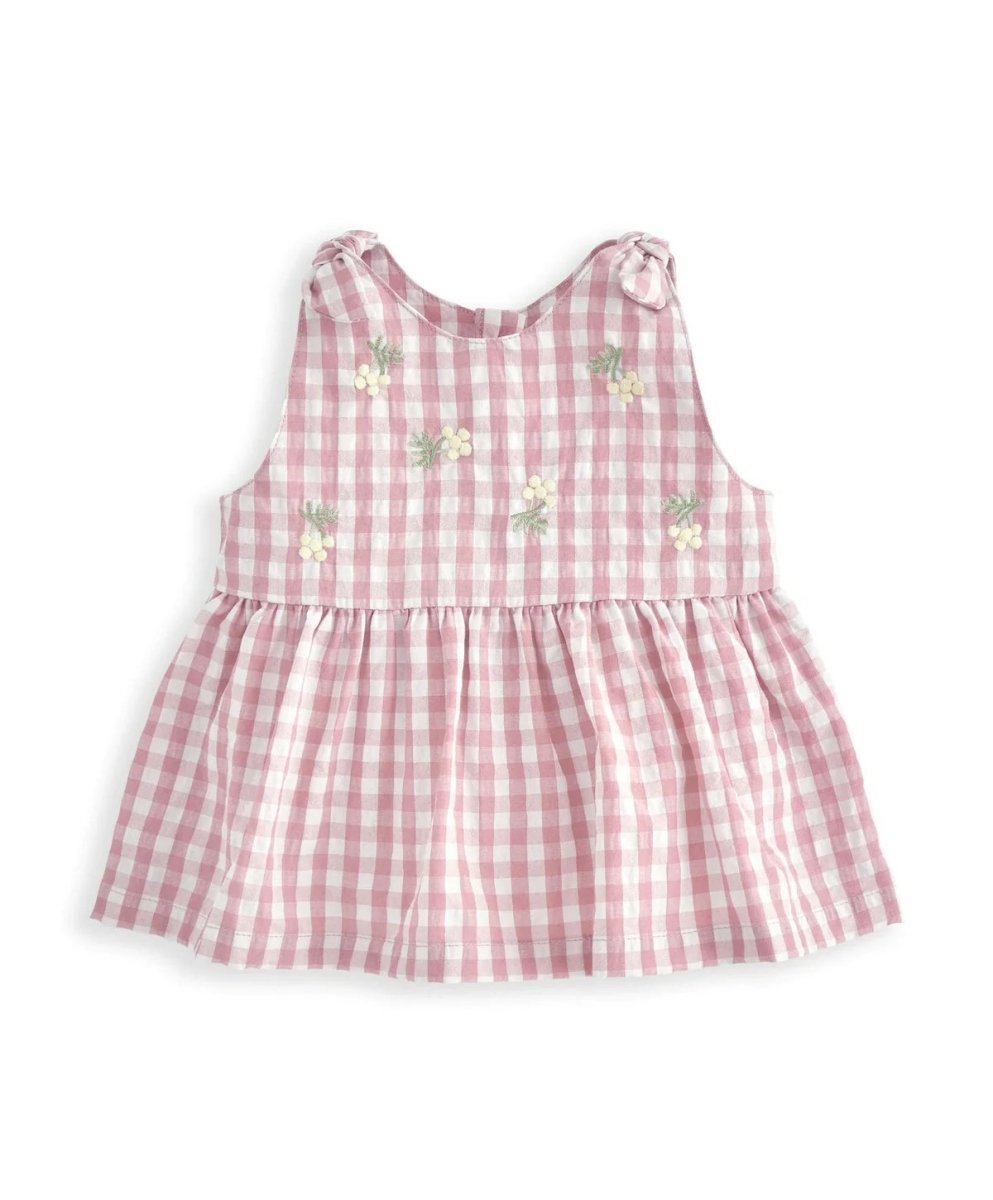 Embroidered Gingham Top & Shorts Set (2 Pieces) | Set | Mamas & Papas for Mamas & Papas LB - 6hr