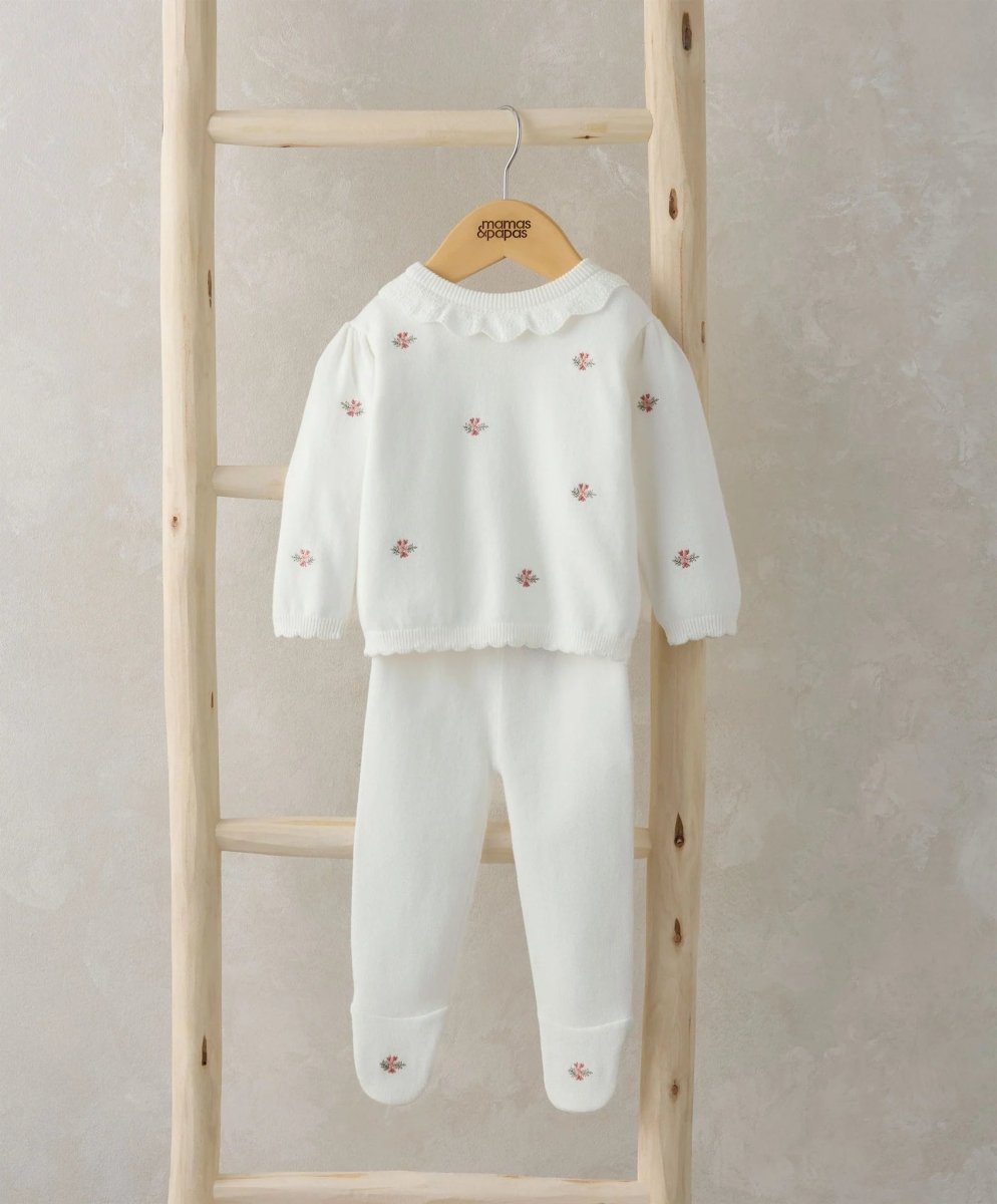 Embroidered Knit Outfit Set | Set | Mamas & Papas for Mamas & Papas LB - 6hr
