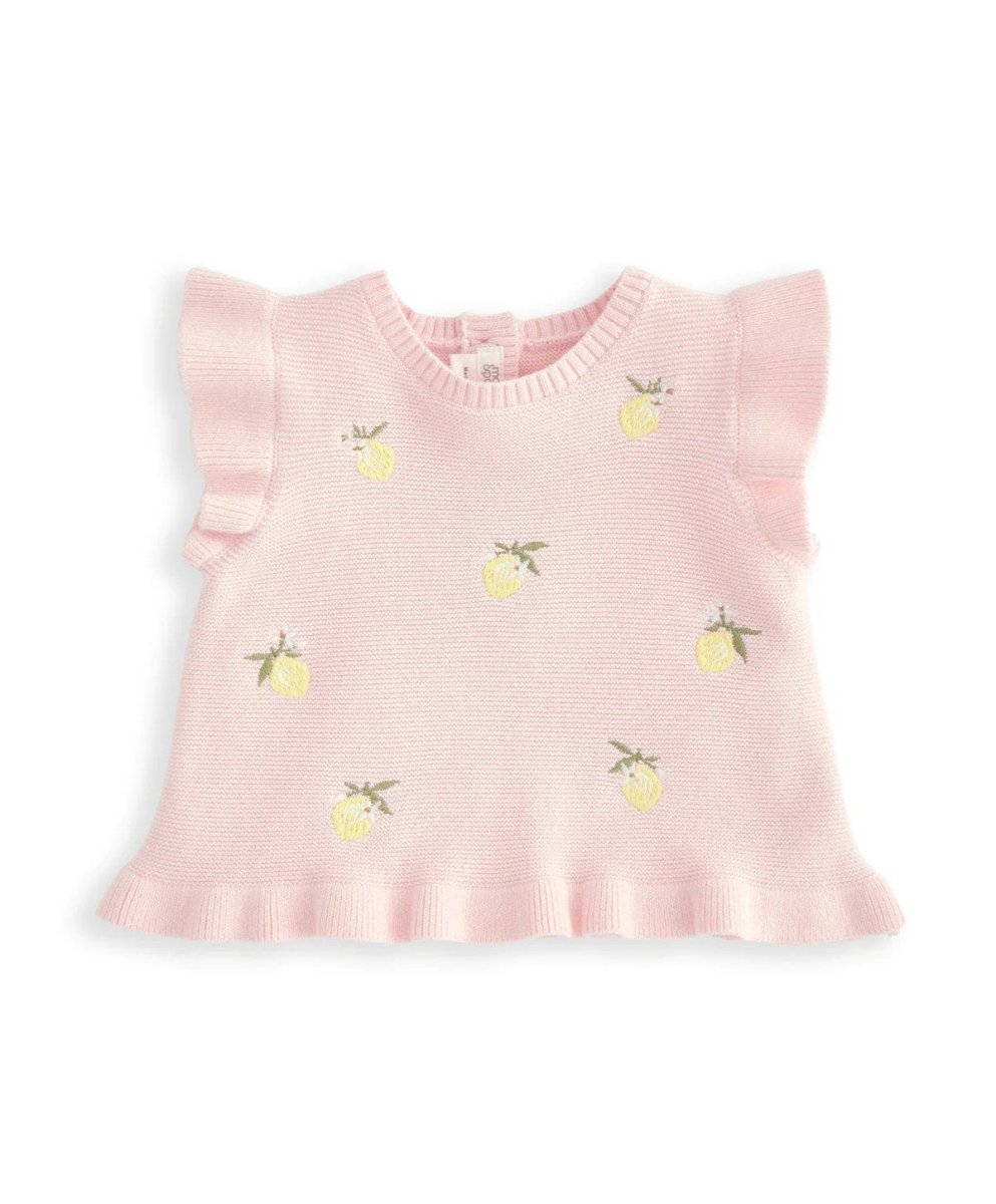 Embroidered Knit Top & Shorts Set (2 Pieces) - Pink | Set | Mamas & Papas for Mamas & Papas LB - 6hr