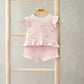 Embroidered Knit Top & Shorts Set (2 Pieces) - Pink | Set | Mamas & Papas for Mamas & Papas LB - 6hr