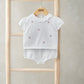 Embroidered Knit Top & Shorts Set (2 Pieces) - White | Set | Mamas & Papas for Mamas & Papas LB - 6hr