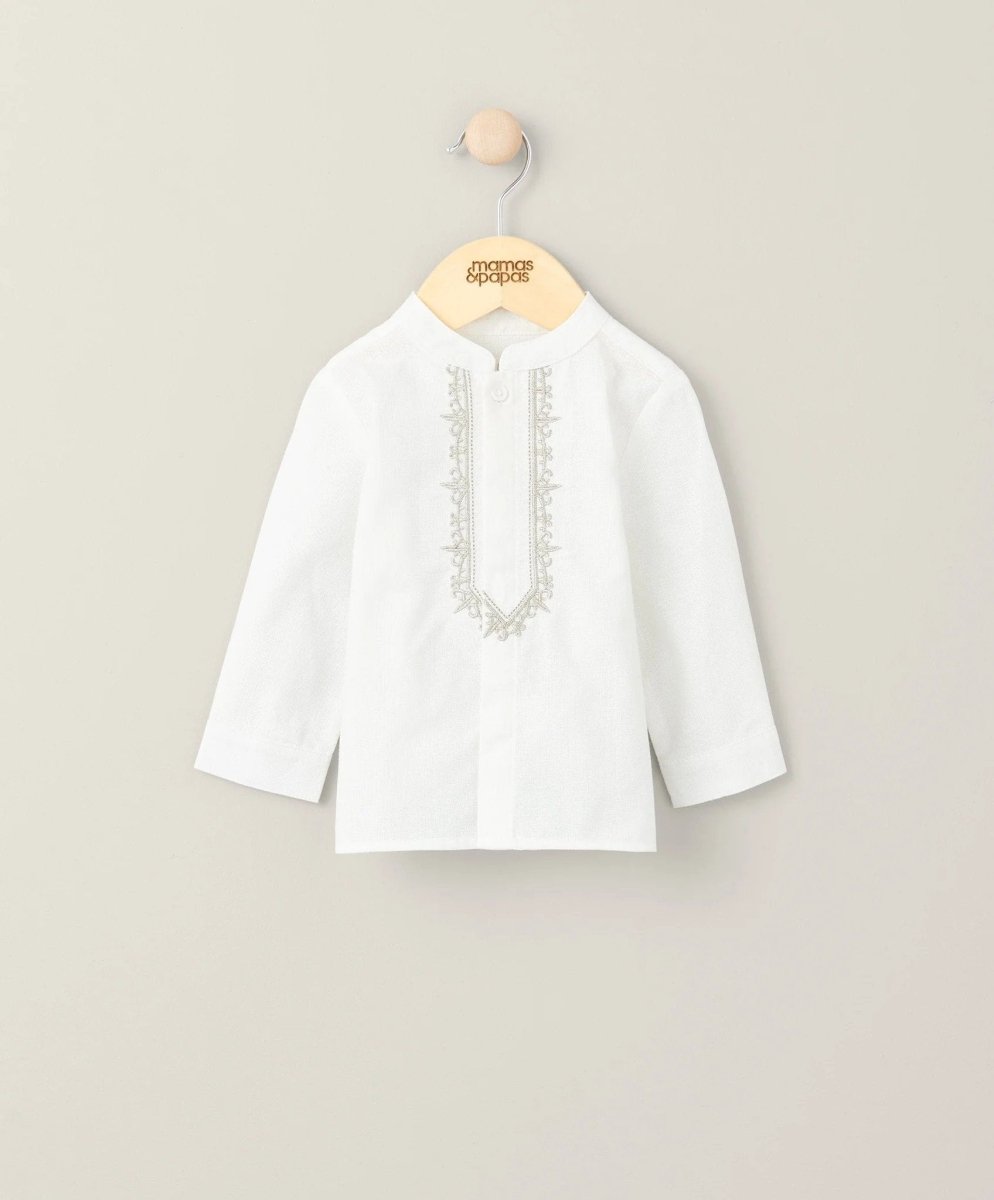 Embroidered Shirt - White | Shirt | Mamas & Papas for Mamas & Papas LB - 6hr