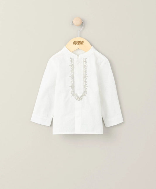 Embroidered Shirt - White | Shirt | Mamas & Papas for Mamas & Papas LB - 6hr
