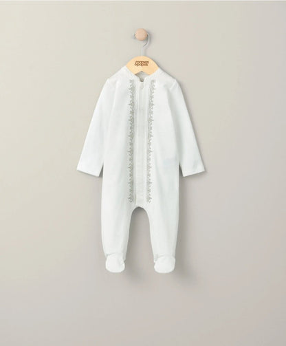 Embroidered Sleepsuit - White | Sleepsuit | Mamas & Papas for Mamas & Papas LB - 6hr