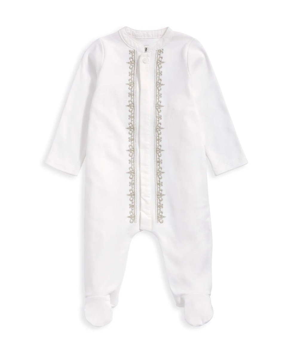 Embroidered Sleepsuit - White | Sleepsuit | Mamas & Papas for Mamas & Papas LB - 6hr