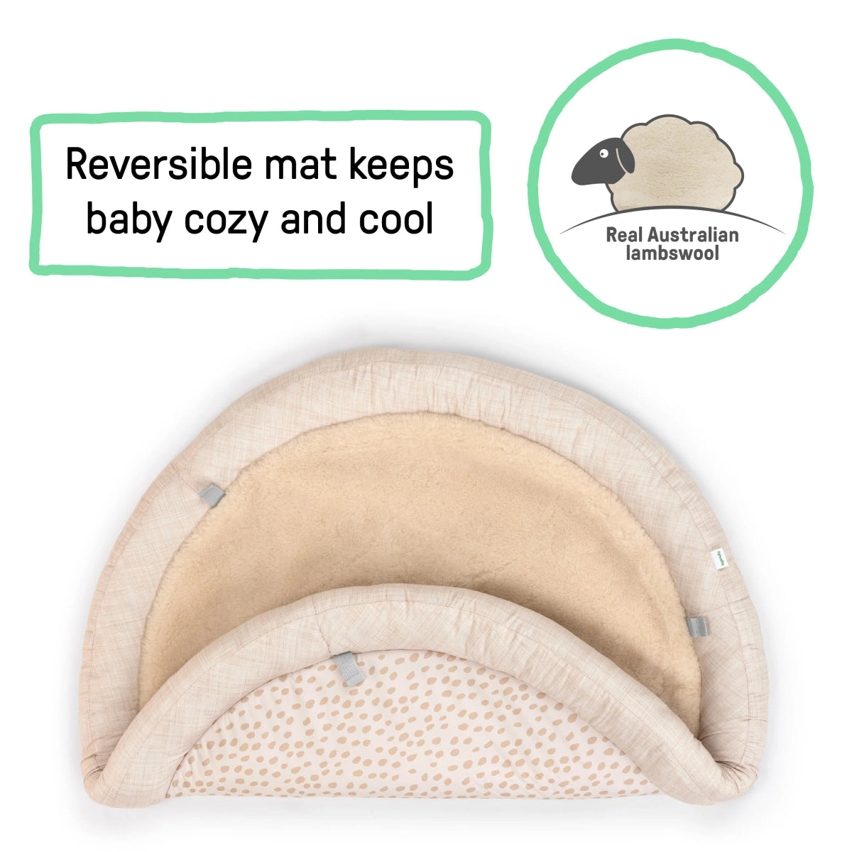 Every Season Plush Lambswool Baby Play Gym - Natural | Gym | Ingenuity for Mamas & Papas LB - Activity & Sensory Toys