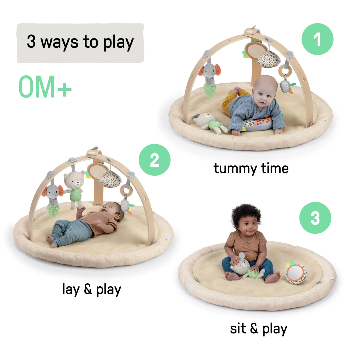 Every Season Plush Lambswool Baby Play Gym - Natural | Gym | Ingenuity for Mamas & Papas LB - Activity & Sensory Toys