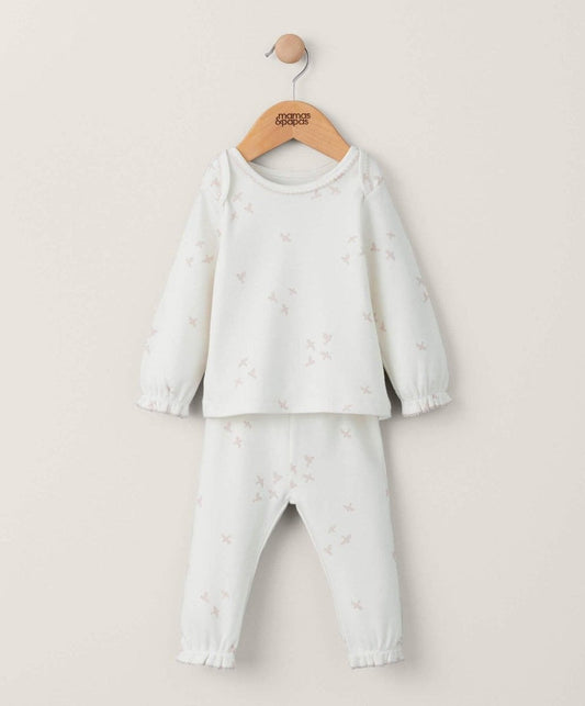 Flocking Bird Pyjamas (2 Piece) - Cream | Sleepsuit | Mamas & Papas for Mamas & Papas LB - 6hr