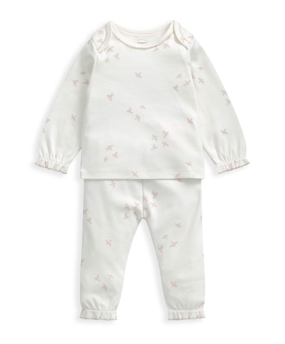 Flocking Bird Pyjamas (2 Piece) - Cream | Sleepsuit | Mamas & Papas for Mamas & Papas LB - 6hr