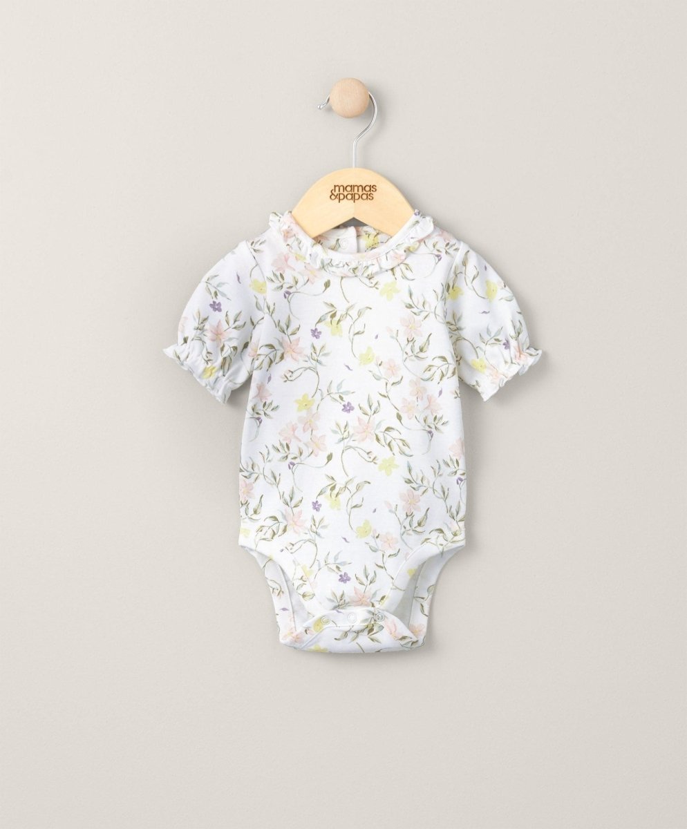 Floral Bodysuit - Blue | Bodysuit | Mamas & Papas for Mamas & Papas LB - 6hr