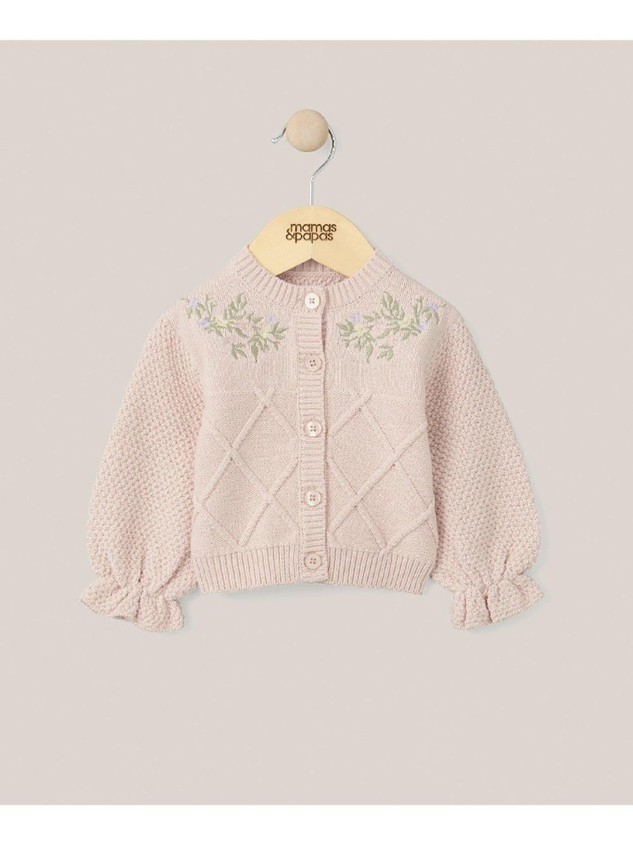 Floral Embroidered Cardigan - Pink | Cardigan | Mamas & Papas for Mamas & Papas LB - 6hr