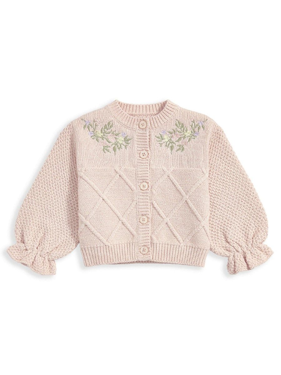 Floral Embroidered Cardigan - Pink | Cardigan | Mamas & Papas for Mamas & Papas LB - 6hr
