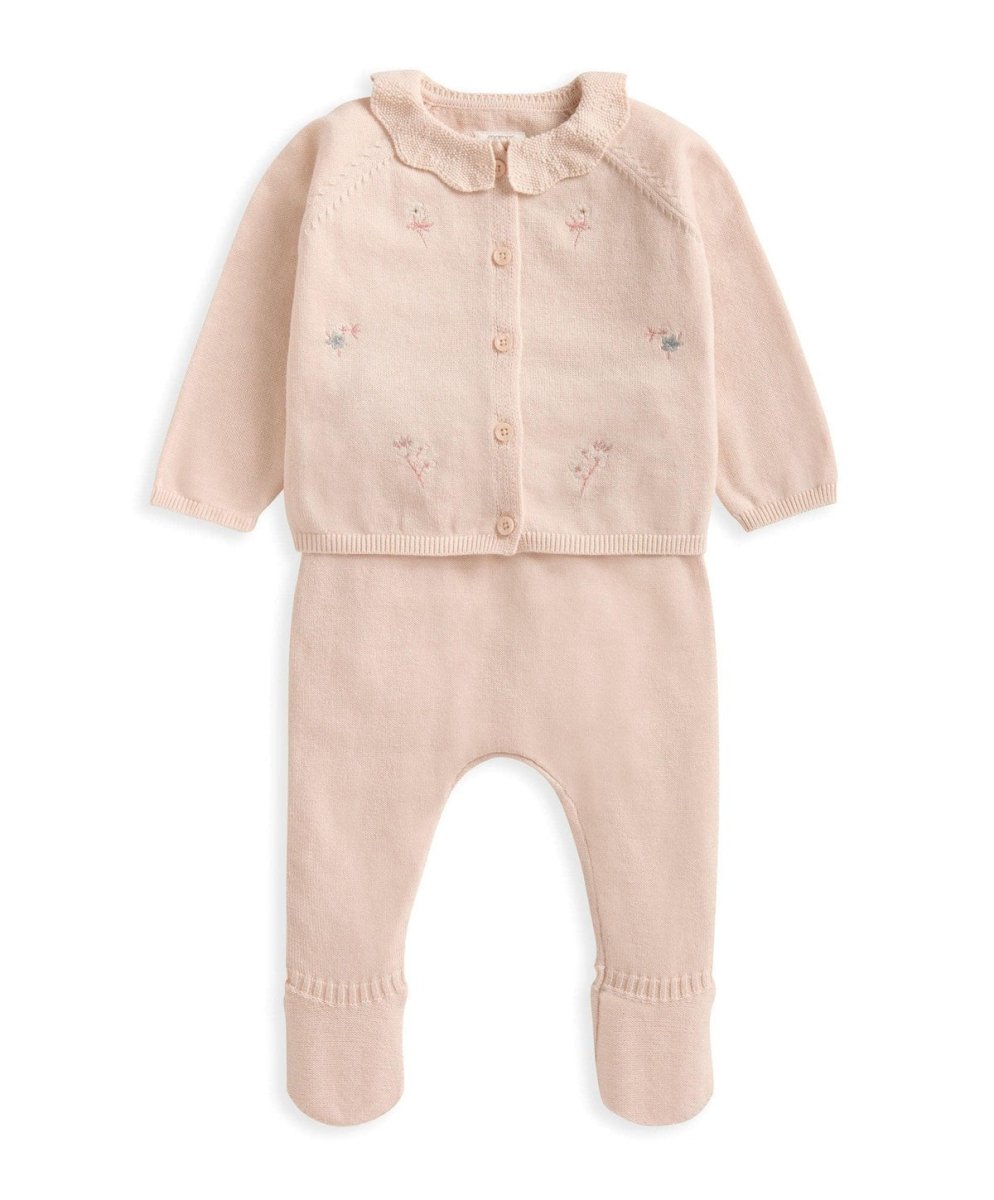 Floral Embroidered Knit 2 Piece | Set | Mamas & Papas for Mamas & Papas LB - 6hr