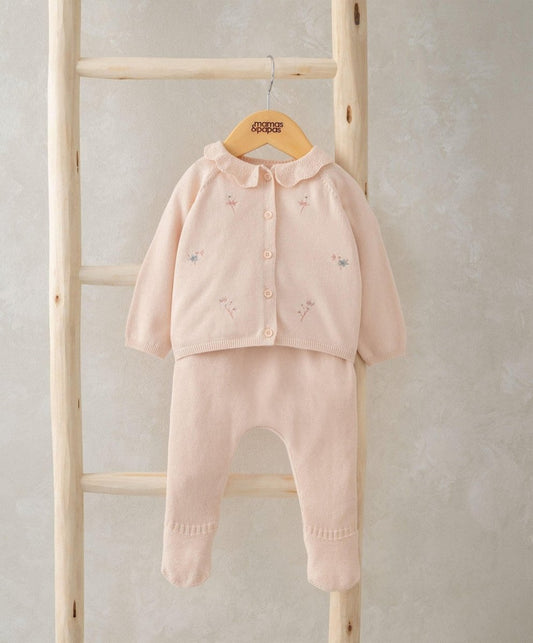 Floral Embroidered Knit 2 Piece | Set | Mamas & Papas for Mamas & Papas LB - 6hr