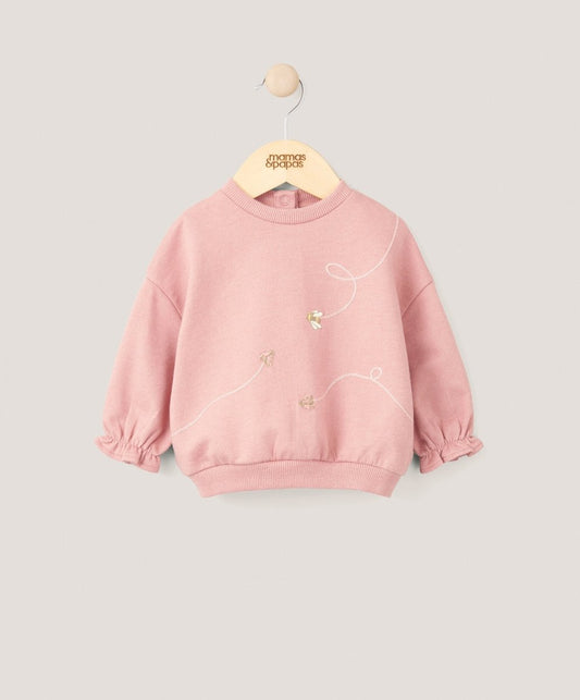 Floral Embroidered Sweatshirt - Pink | Shirt | Mamas & Papas for Mamas & Papas LB - 6hr