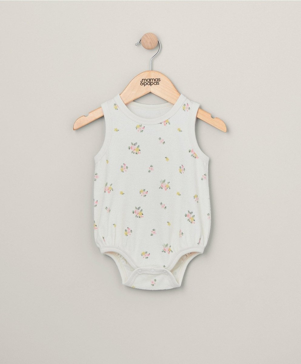 Floral Towelling Bodysuit | Bodysuit | Mamas & Papas for Mamas & Papas LB - 6hr