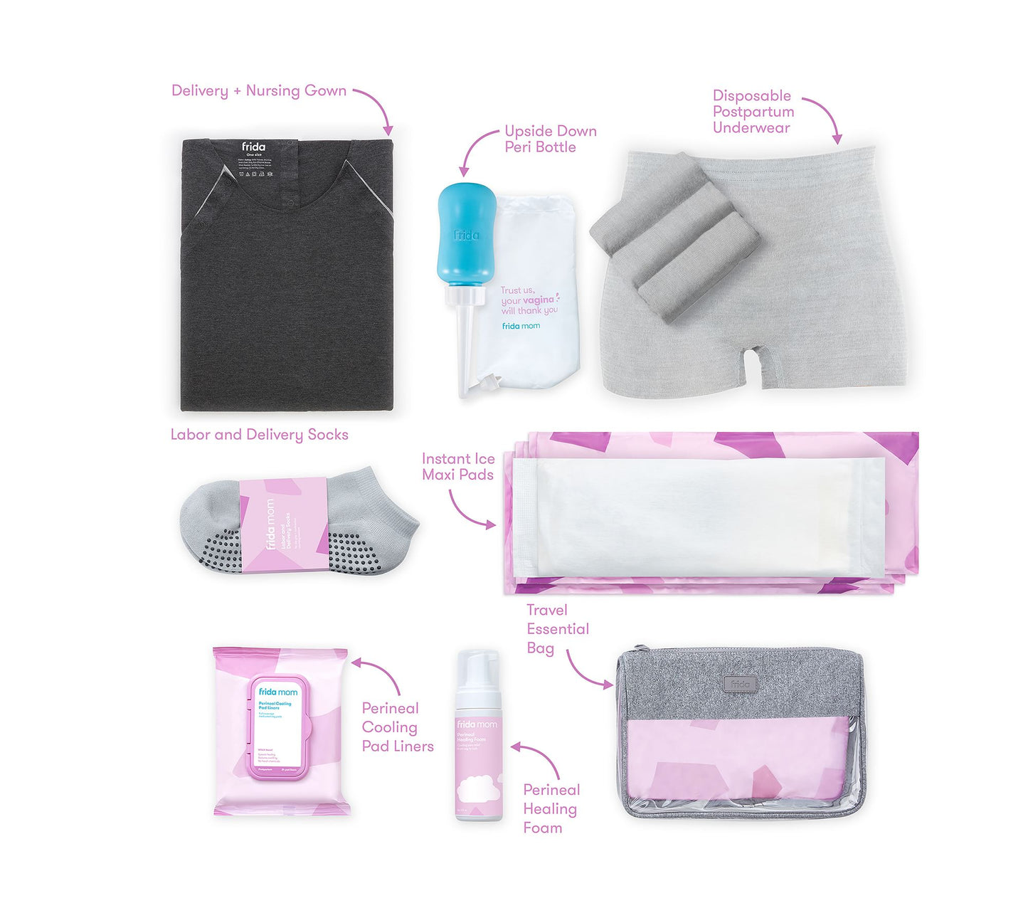 Frida Mom Hospital Kit for Labor, Delivery, & Postpartum