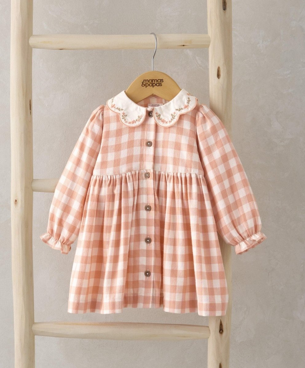 Gingham Embroidered Collar Dress | Dress | Mamas & Papas for Mamas & Papas LB - 6hr