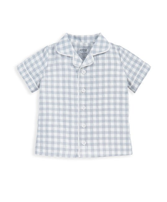 Gingham Pyjamas - Blue | Sleepsuit | Mamas & Papas for Mamas & Papas LB - 6hr