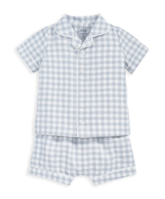 Gingham Pyjamas - Blue | Sleepsuit | Mamas & Papas for Mamas & Papas LB - 6hr