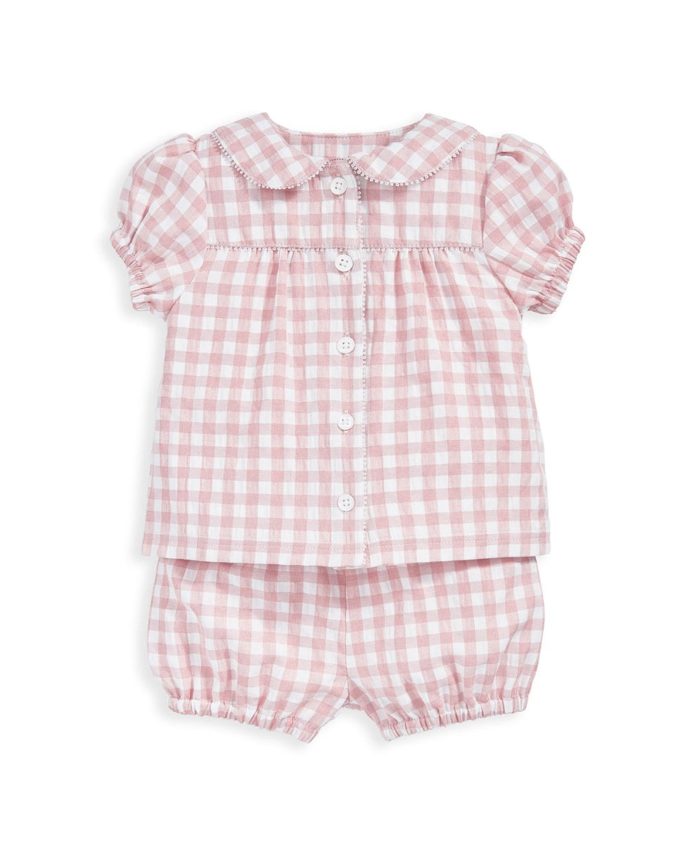 Gingham Pyjamas - Pink | Sleepsuit | Mamas & Papas for Mamas & Papas LB - 6hr