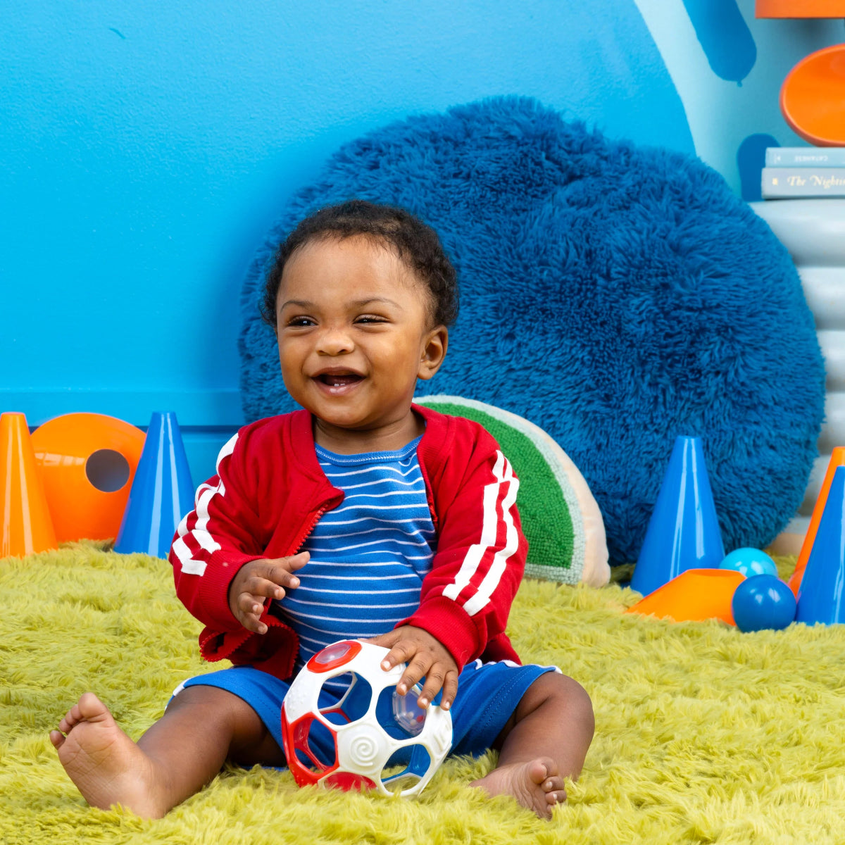 Grippin' Goals Rattle Ball - Red, White & Blue | Rattle | Bright Starts for Mamas & Papas LB - 6hr