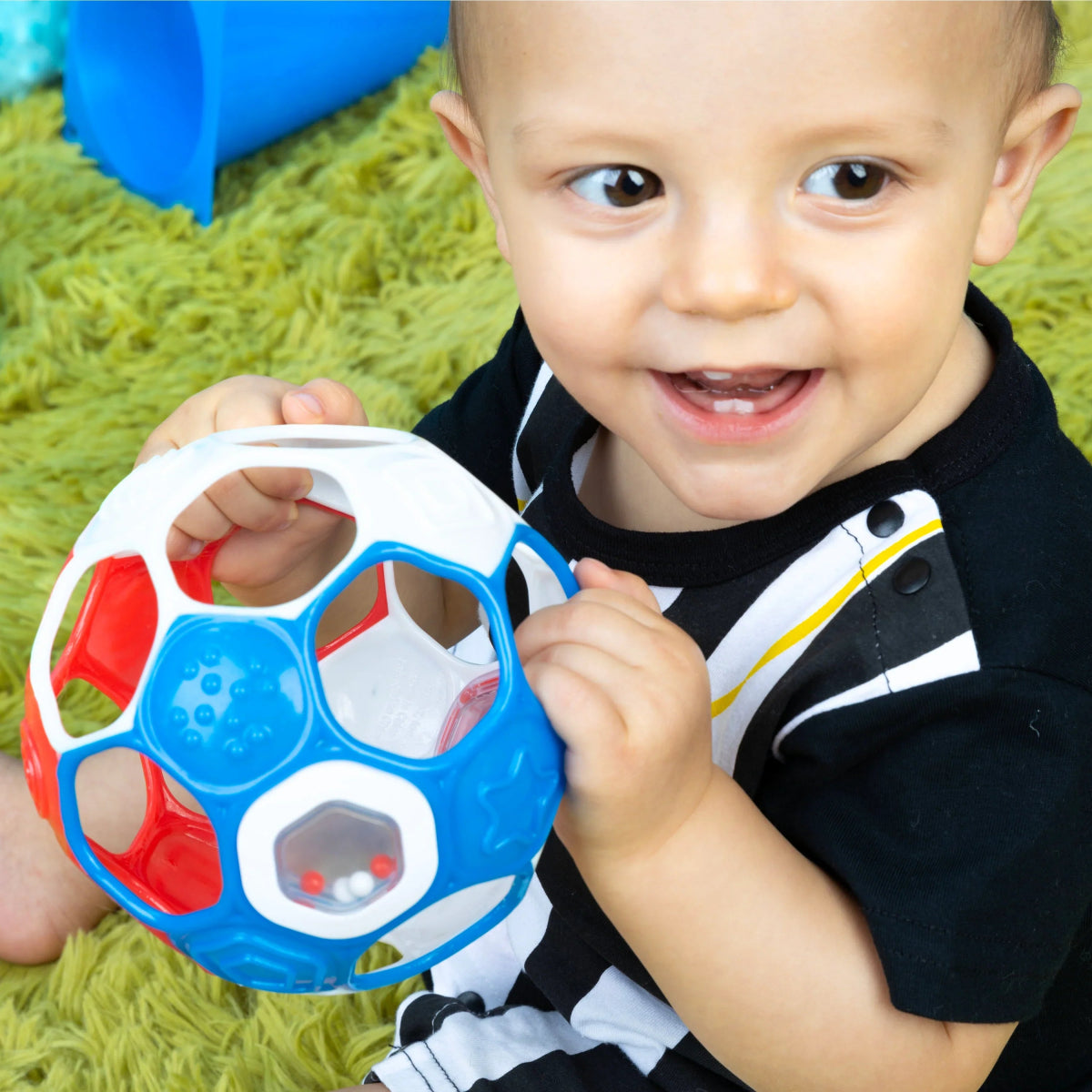 Grippin' Goals Rattle Ball - Red, White & Blue | Rattle | Bright Starts for Mamas & Papas LB - 6hr