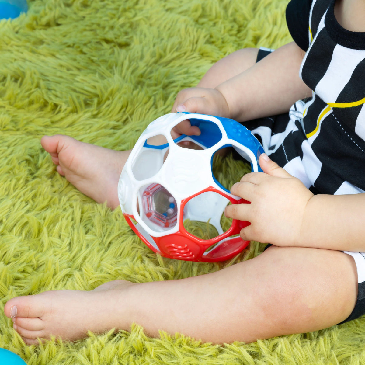 Grippin' Goals Rattle Ball - Red, White & Blue | Rattle | Bright Starts for Mamas & Papas LB - 6hr