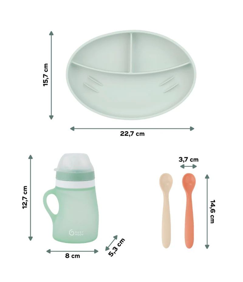 Grow ISY Silicone Feeding Set | Feeding Set | Babymoov for Mamas & Papas LB - 6hr