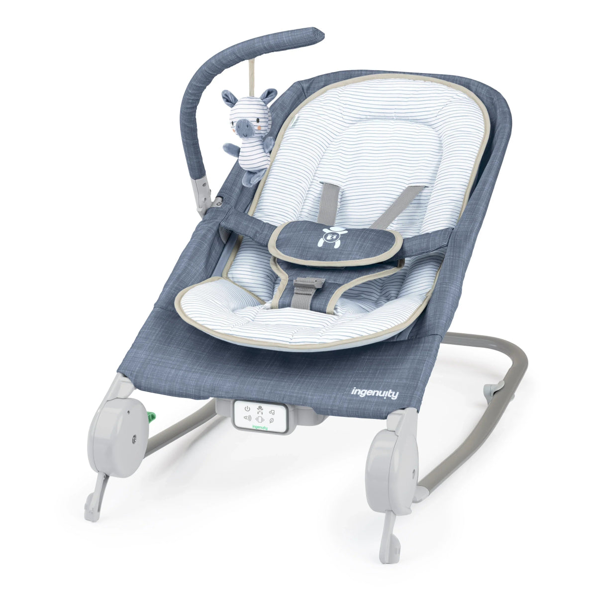 Happy Belly Rock - to - Bounce - Massage Seat - Chambray | Rocker | Ingenuity for Mamas & Papas LB - Christmas