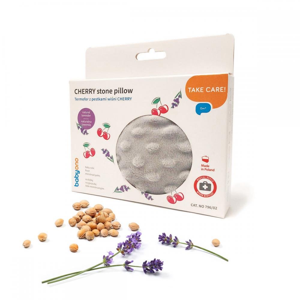 Hot Water Bottle with Cherry Seeds Cherry Grey | Baby Bottle | Babyono for Mamas & Papas LB - 6hr